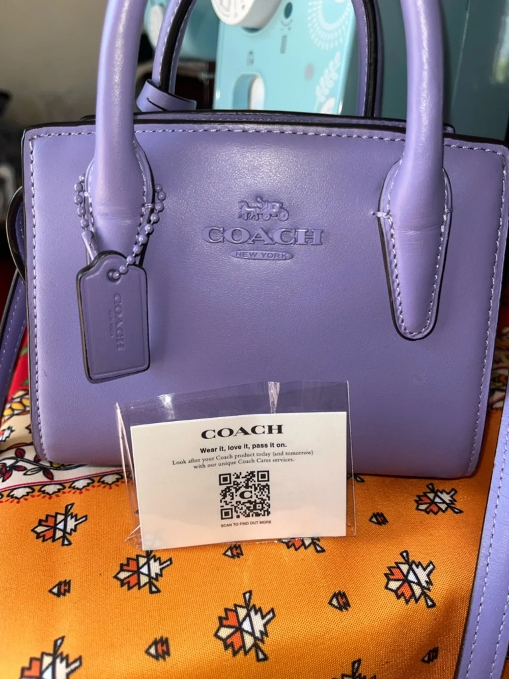 Coach Lavender Mini Satchel Bag with adjustable crossbody - Picture 5 of 17